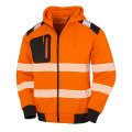 Heren Hoodie met Rits Recycled Robust R503X Fluor Oranje